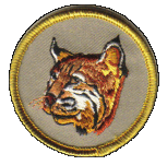 2 inch round embroidered WB patrol patch Bobcat